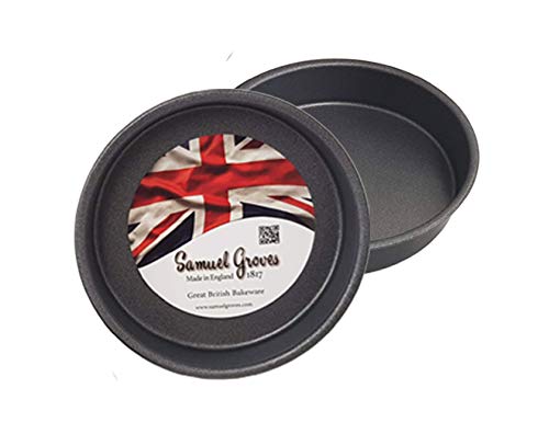 Samuel Groves 2 x Round Victoria Sandwich Sponge Cake Tin Straight Sided Deep Pan Fixed Base, Superior Double Coated Non Stick, UK Made - Premium Kitchen from Samuel Groves - Just £8.49! Shop now at Chabrias Ltd