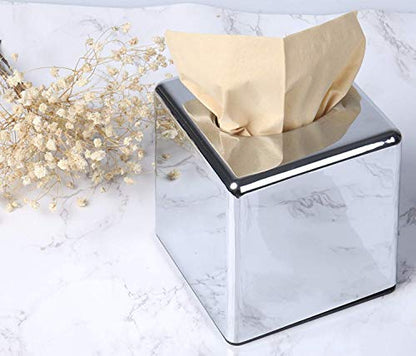 Silver Tissue Box Holder Cube Mirror Effect Plastic Chrome Finish Cover Bespoke by Chabrias - Premium Home from Chabrias Ltd - Just £13.99! Shop now at Chabrias Ltd