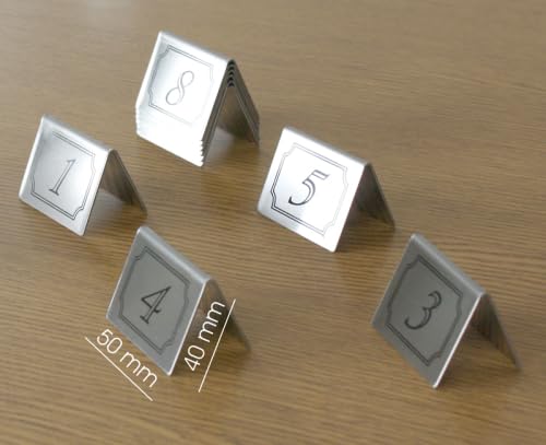 Stainless Steel Table Numbers Set (1-10) with Bold Black Text - Ideal for Restaurants and Bars - Premium Office Product from Chabrias Ltd - Just £14.24! Shop now at Chabrias Ltd