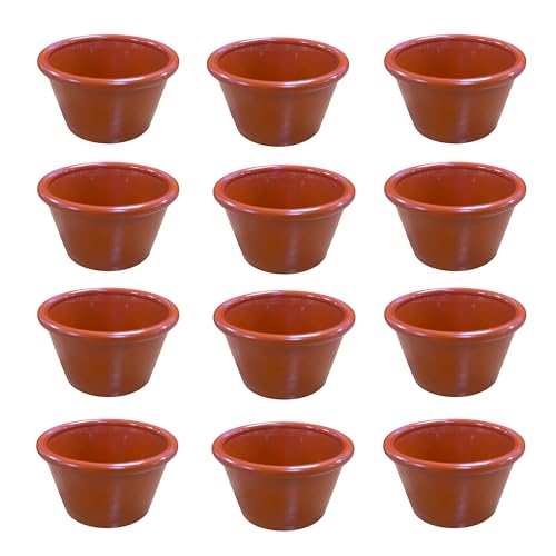 Chabrias Pack of 12 Plain Traditional Melamine Ramekins Condiment Pots, Sauce Ramekins, Dip Bowls, Tough Plastic Sauce Pots, Made in England - Premium Kitchen from Chabrias Ltd - Just £11.39! Shop now at Chabrias Ltd