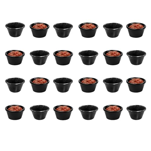 Chabrias Pack of 24 Plain Traditional Melamine Ramekins Condiment Pots, Sauce Ramekins, Dip Bowls, Tough Plastic Sauce Pots, Made in England - Premium Kitchen from Chabrias Ltd - Just £16.14! Shop now at Chabrias Ltd