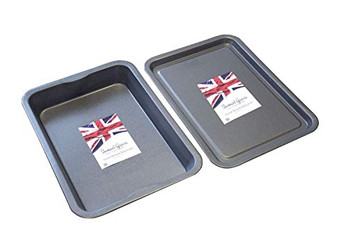 Large Roasting Tin & Baking Tray Set Non Stick Long Life Made in England - Premium Home from Chabrias Ltd - Just £14.99! Shop now at Chabrias Ltd