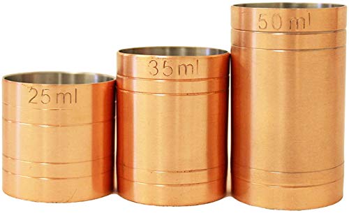 Copper Plated Thimble Bar Measures 3 Piece Spirit Set CE Marked by Chabrias LTD - Premium Kitchen from Chabrias Ltd - Just £12.99! Shop now at Chabrias Ltd