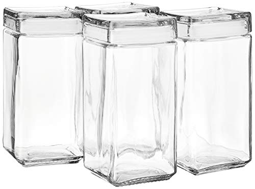 Anchor Hocking Stackable Jars with Glass Lid, Set of 2 - Premium Kitchen from Chabrias Ltd - Just £49.99! Shop now at Chabrias Ltd