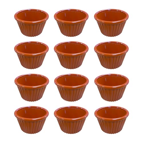 Chabrias Pack of 12 Fluted Traditional Melamine Ramekins Condiment Pots, Sauce Ramekins, Dip Bowls, Tough Plastic Sauce Pots, Made in England - Premium Kitchen from Chabrias Ltd - Just £8.49! Shop now at Chabrias Ltd