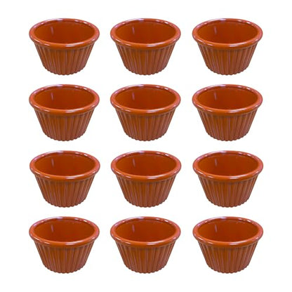 Chabrias Pack of 12 Fluted Traditional Melamine Ramekins Condiment Pots, Sauce Ramekins, Dip Bowls, Tough Plastic Sauce Pots, Made in England - Premium Kitchen from Chabrias Ltd - Just £8.49! Shop now at Chabrias Ltd