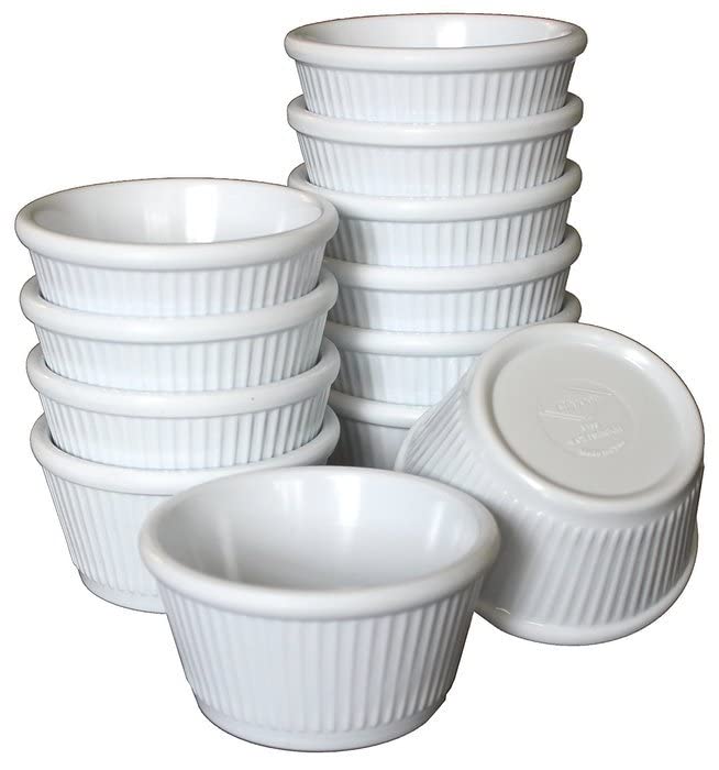 Chabrias Pack of 24 Fluted Melamine Ramekins Condiment Pots, Sauce Ramekins, Dip Bowls, Tough Plastic Sauce Pots, Made in England - Premium Kitchen from Chabrias Ltd - Just £14.99! Shop now at Chabrias Ltd