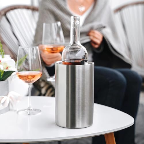 Chabrias Ltd Double Wall Stainless Steel Wine Champagne Ice Bucket Cooler - Premium Kitchen from Chabrias Ltd - Just £9.49! Shop now at Chabrias Ltd