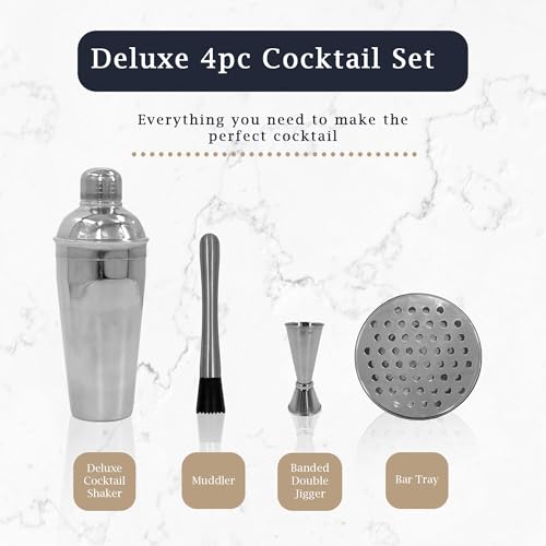 Premium Stainless Steel Cocktail Set, Shaker, Cocktail Bar Tray, Thimble Set, Cocktail Set, Measuring Set, Shot Meaures, Bar Spirit Measures - Premium Home from Chabrias Ltd - Just £18.04! Shop now at Chabrias Ltd