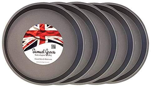 Samuel Groves 5X Victoria Sandwich Cake Tin Pan 8" (20cm) Superior Double Coated Non Stick, Fixed Base, Made in England