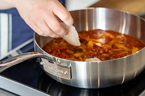 Samuel Groves - Stainless Steel Tri-Ply Chefs Pan, Suitable for All Hobs - Made in England - Premium Kitchen from Samuel Groves - Just £107.50! Shop now at Chabrias Ltd