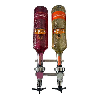 Chabrias Ltd 2 Bottle Alcohol Spirit Measure Drink Dispenser Bar Set Wall Fixing Mount Bracket plus 2 x Traditional Optic - Premium Home from Chabrias Ltd - Just £19.99! Shop now at Chabrias Ltd