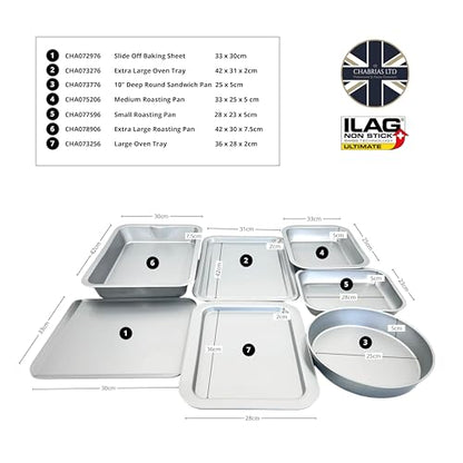 Chabrias Professional Silver Non Stick Bakeware with ILAG Ultimate Coating UK Made - Premium Kitchen from Chabrias Ltd - Just £9.49! Shop now at Chabrias Ltd