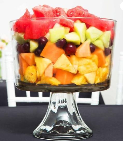 Chabrias Ltd Triffle Bowl Thick Glass Footed 2l, Desert Bowl, Centrepiece, Fruit Bowl, - Premium Kitchen from Chabrias Ltd - Just £24.99! Shop now at Chabrias Ltd