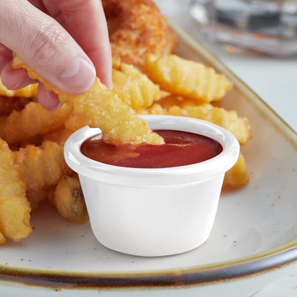 Chabrias Pack of 24 Plain Traditional Melamine Ramekins Condiment Pots, Sauce Ramekins, Dip Bowls, Tough Plastic Sauce Pots, Made in England - Premium Kitchen from Chabrias Ltd - Just £16.99! Shop now at Chabrias Ltd