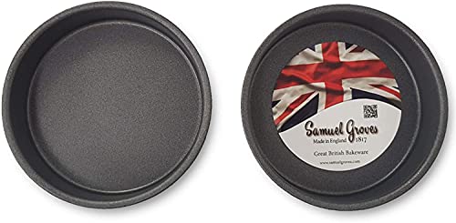 Samuel Groves 2 x Round Victoria Sandwich Sponge Cake Tin Straight Sided Deep Pan Fixed Base, Superior Double Coated Non Stick, UK Made - Premium Kitchen from Samuel Groves - Just £8.49! Shop now at Chabrias Ltd