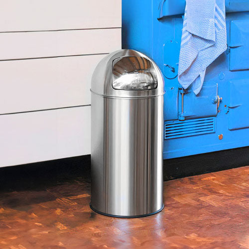 50 Litre Push Bin, Stainless Steel, Satin