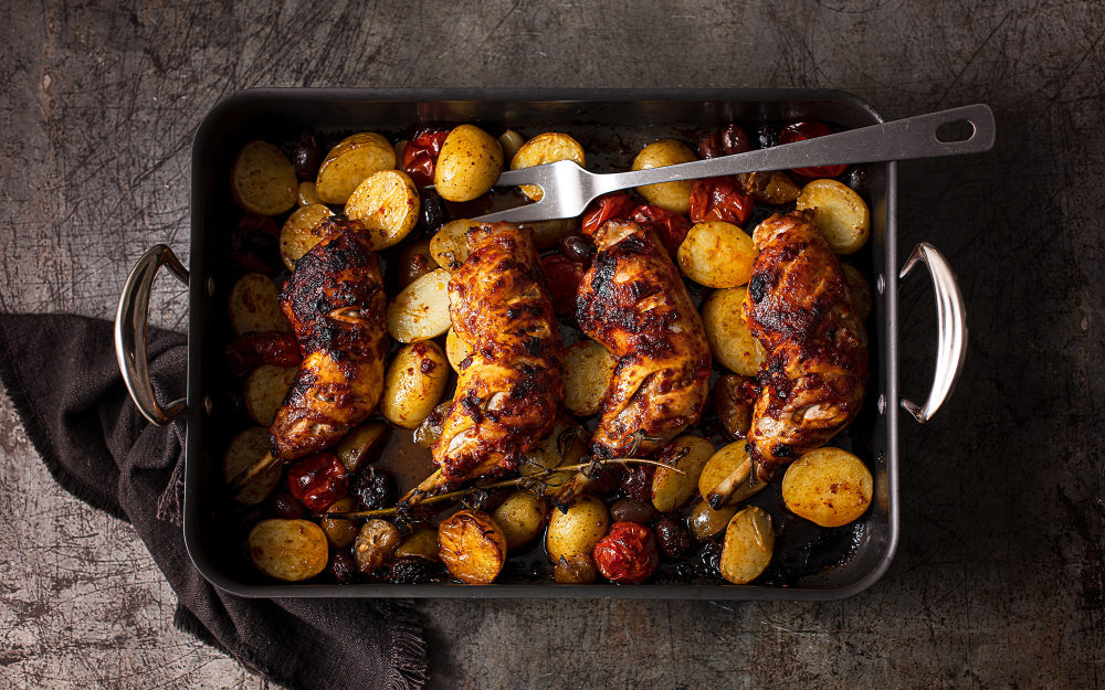 Hard Anodised Roasting Tray with Classic Handles, 16" - Premium Home from Mermaid - Just £109.99! Shop now at Chabrias Ltd