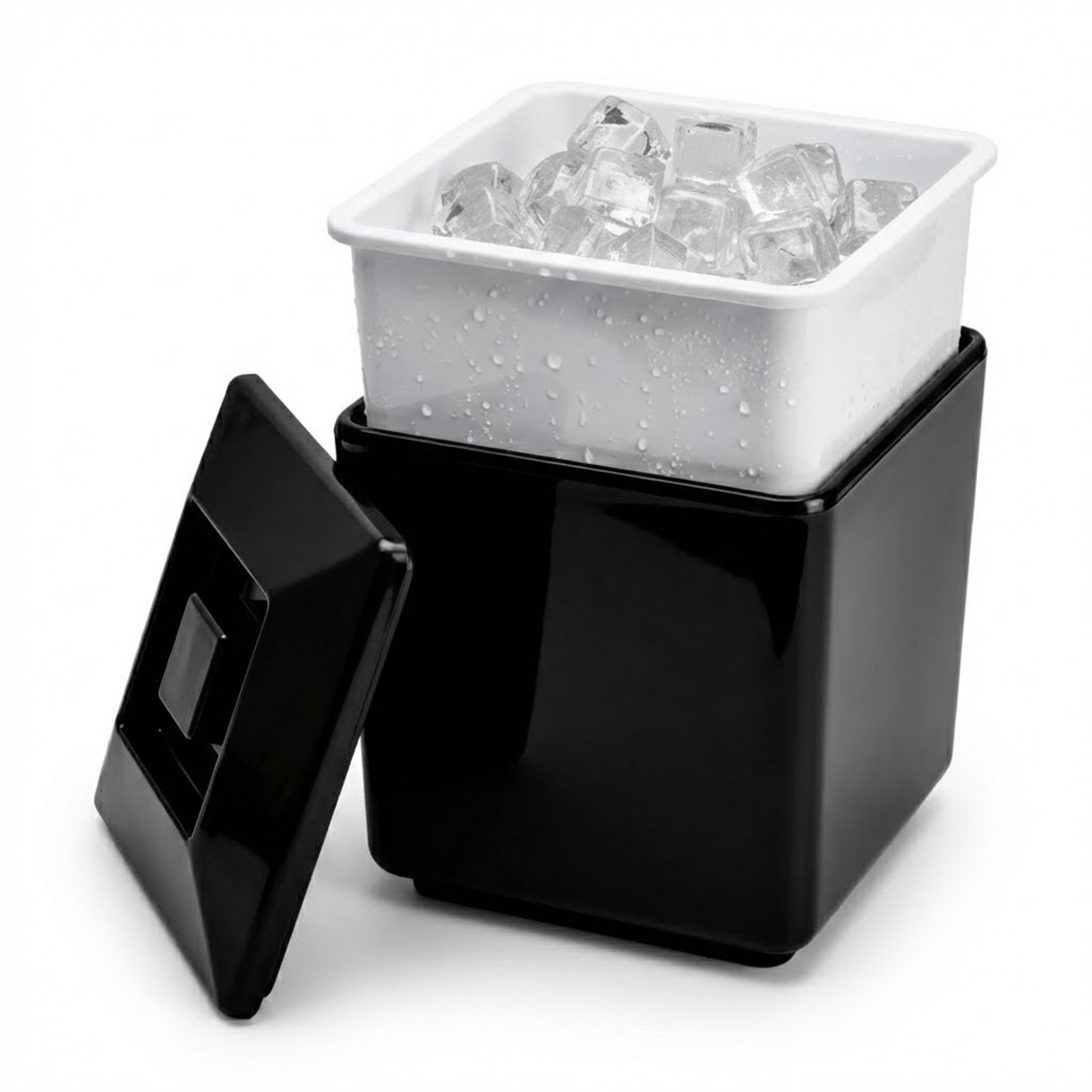 Compact 4L square ice bucket for BBQs cocktails and outdoor entertaining
