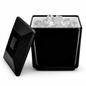 Black 4 litre square insulated ice bucket with lid for parties and home bars