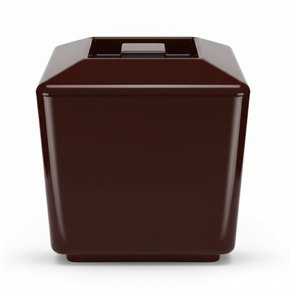 Brown 4 Litre Square Insulated Ice Bucket with Lid & Drainage Liner – BPA-Free Plastic Ice Bucket – UK Made