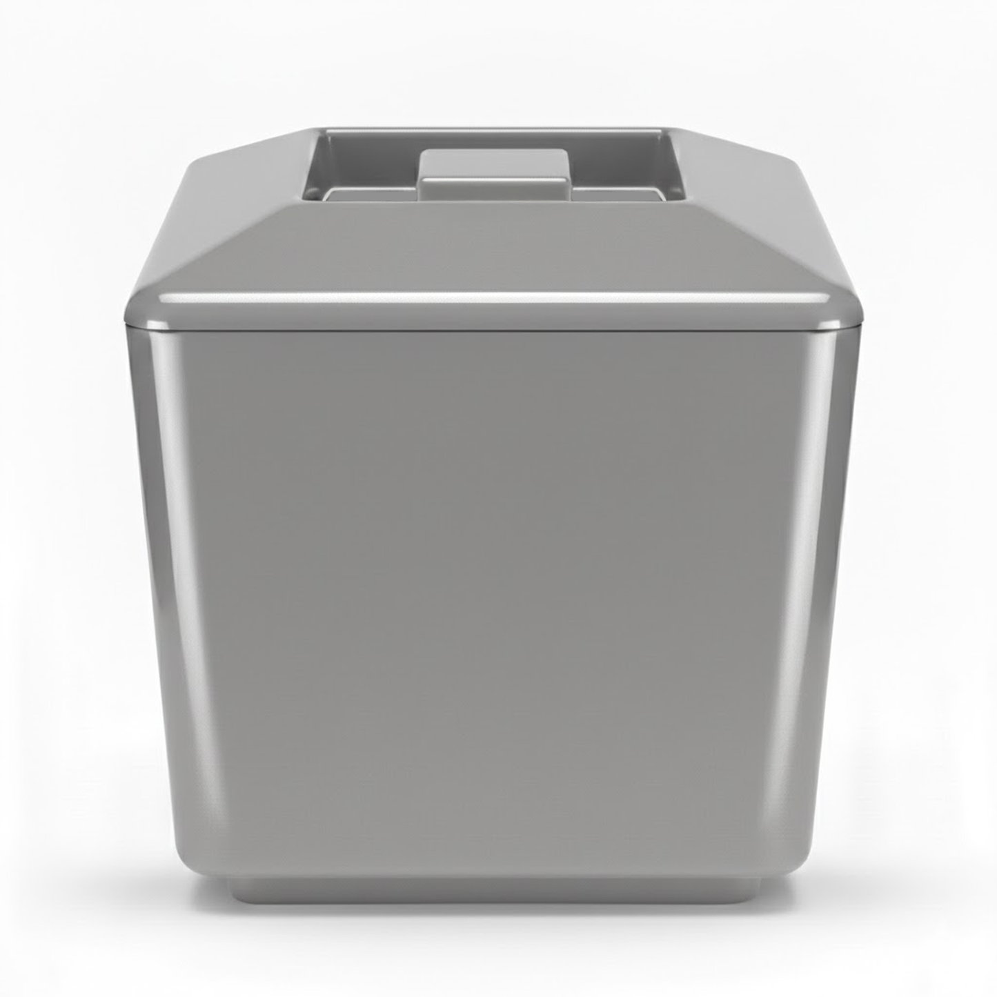 UK made silver square ice bucket with drainage liner and BPA-free plastic design
