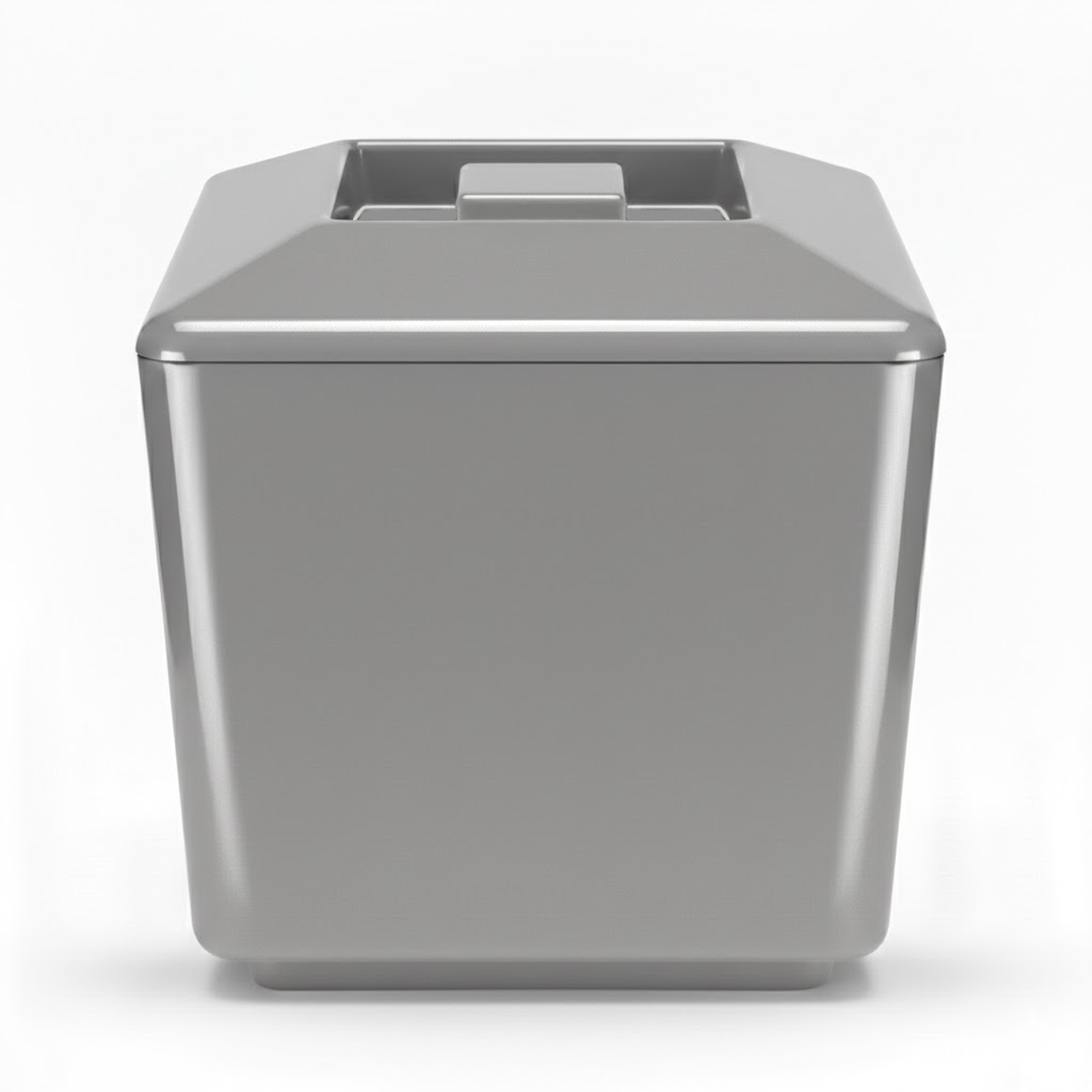 UK made silver square ice bucket with drainage liner and BPA-free plastic design