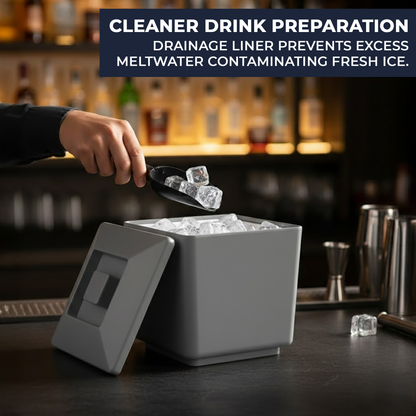 Lightweight 4 litre square ice bucket for pubs restaurants home bars and BBQs