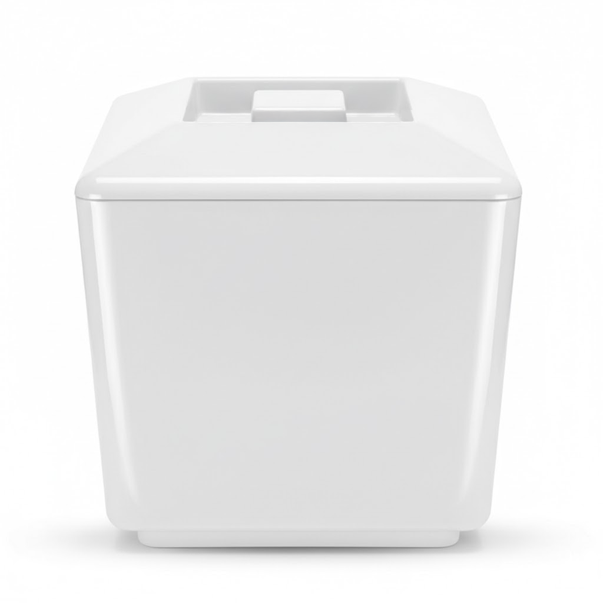 UK made white square ice bucket with drainage liner and BPA-free plastic design