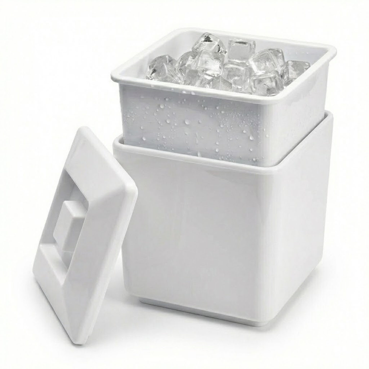 Compact 4L square ice bucket for BBQs cocktails and outdoor entertaining