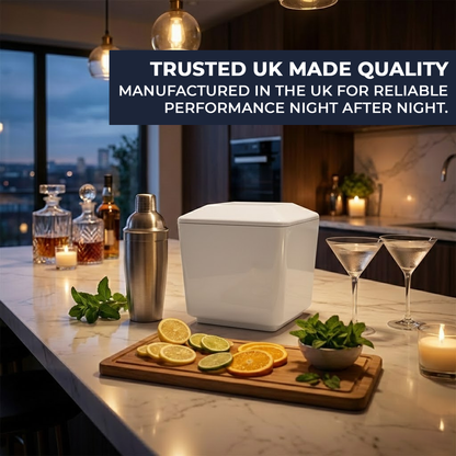 BPA-free plastic square ice bucket with drainage liner for clean ice service