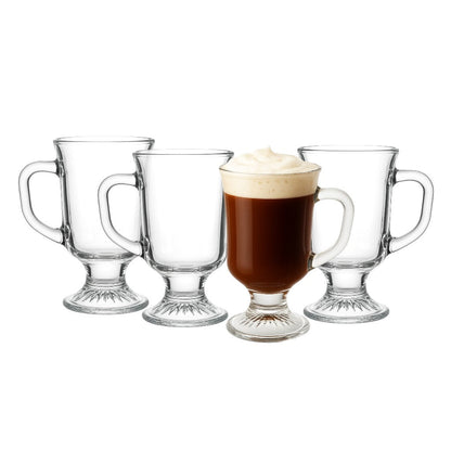 Irish Coffee Glass Mugs, 8oz (4 pack) - Premium Kitchen from Chabrias Ltd - Just £12.99! Shop now at Chabrias Ltd