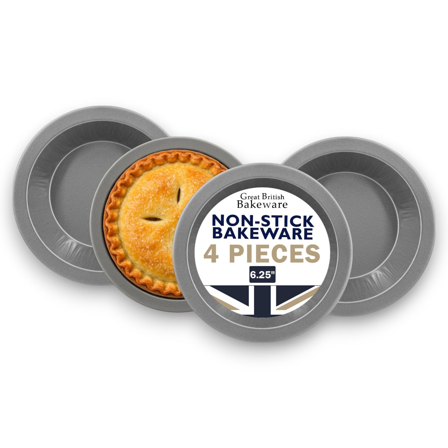 Non-Stick Mini Pie Cake Tins, 6.25" (4 piece) - Premium Kitchen from Chabrias Ltd - Just £9.99! Shop now at Chabrias Ltd