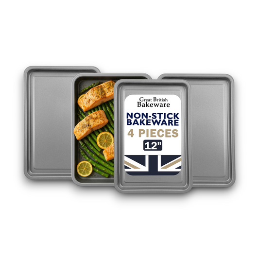 Non-Stick Oven Baking Tray Medium, 32cm (4 piece) - Premium Kitchen from Chabrias Ltd - Just £13.99! Shop now at Chabrias Ltd