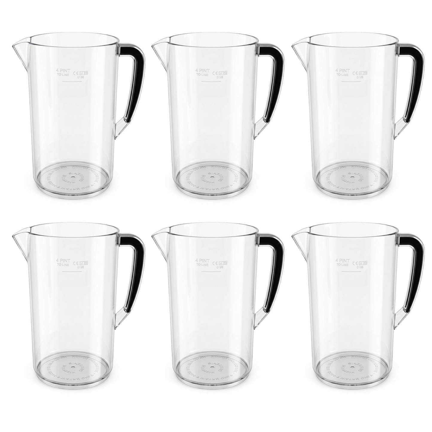 4 pint plastic jug 2.3 litre clear polycarbonate water pitcher UK made