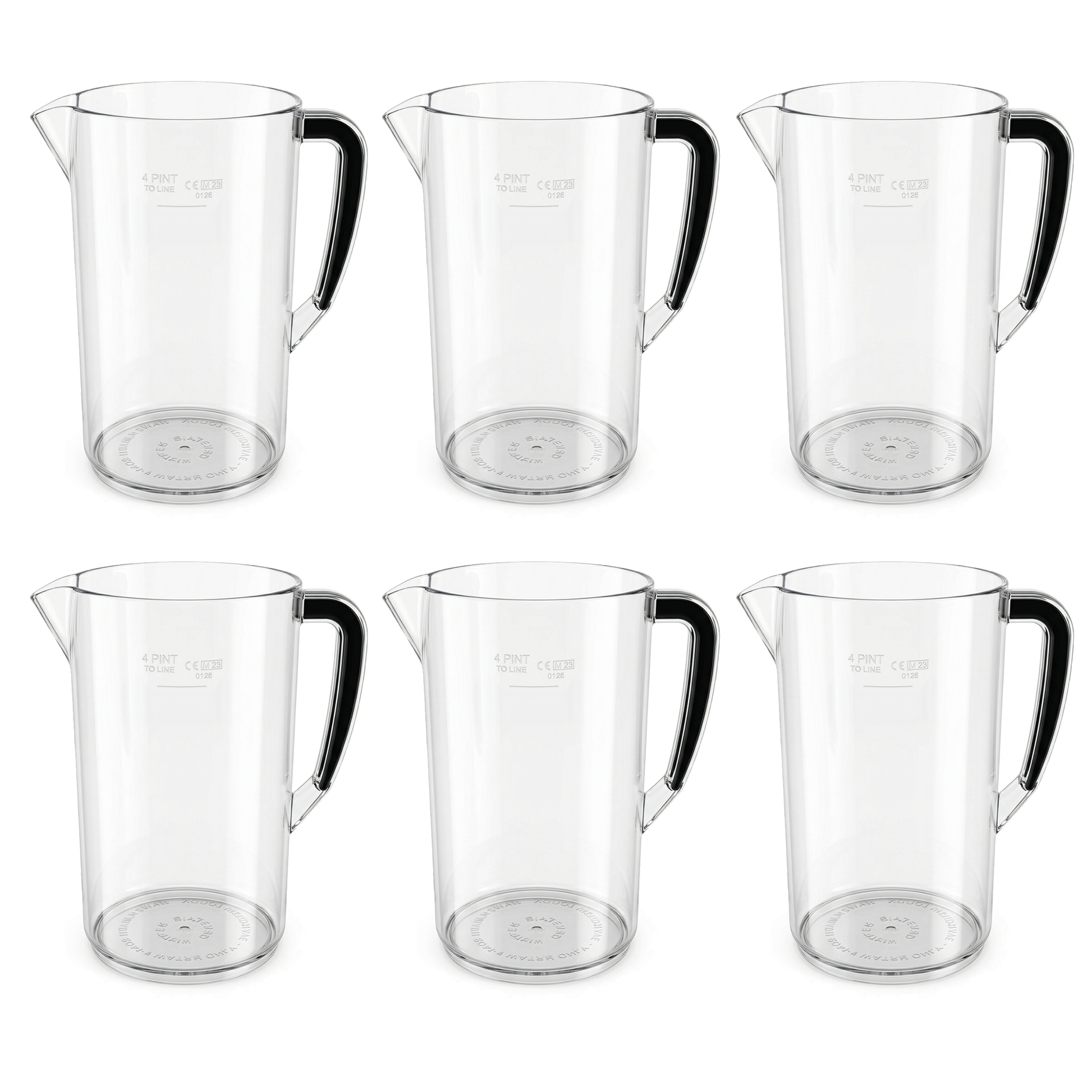 4 pint plastic jug 2.3 litre clear polycarbonate water pitcher UK made