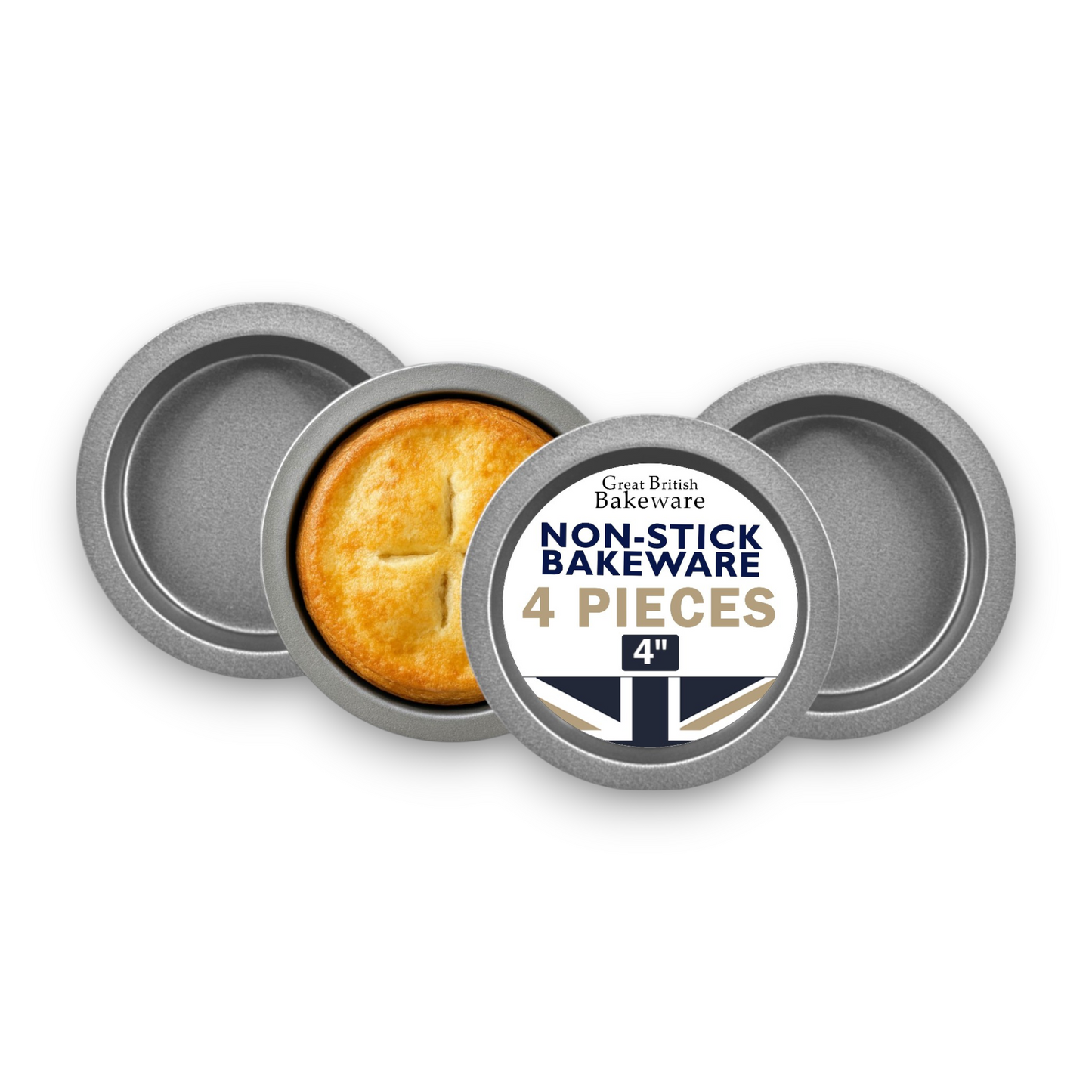 Non-Stick Mini Pie Cake Tins, 4" (4 piece) - Premium Kitchen from Chabrias Ltd - Just £7.99! Shop now at Chabrias Ltd