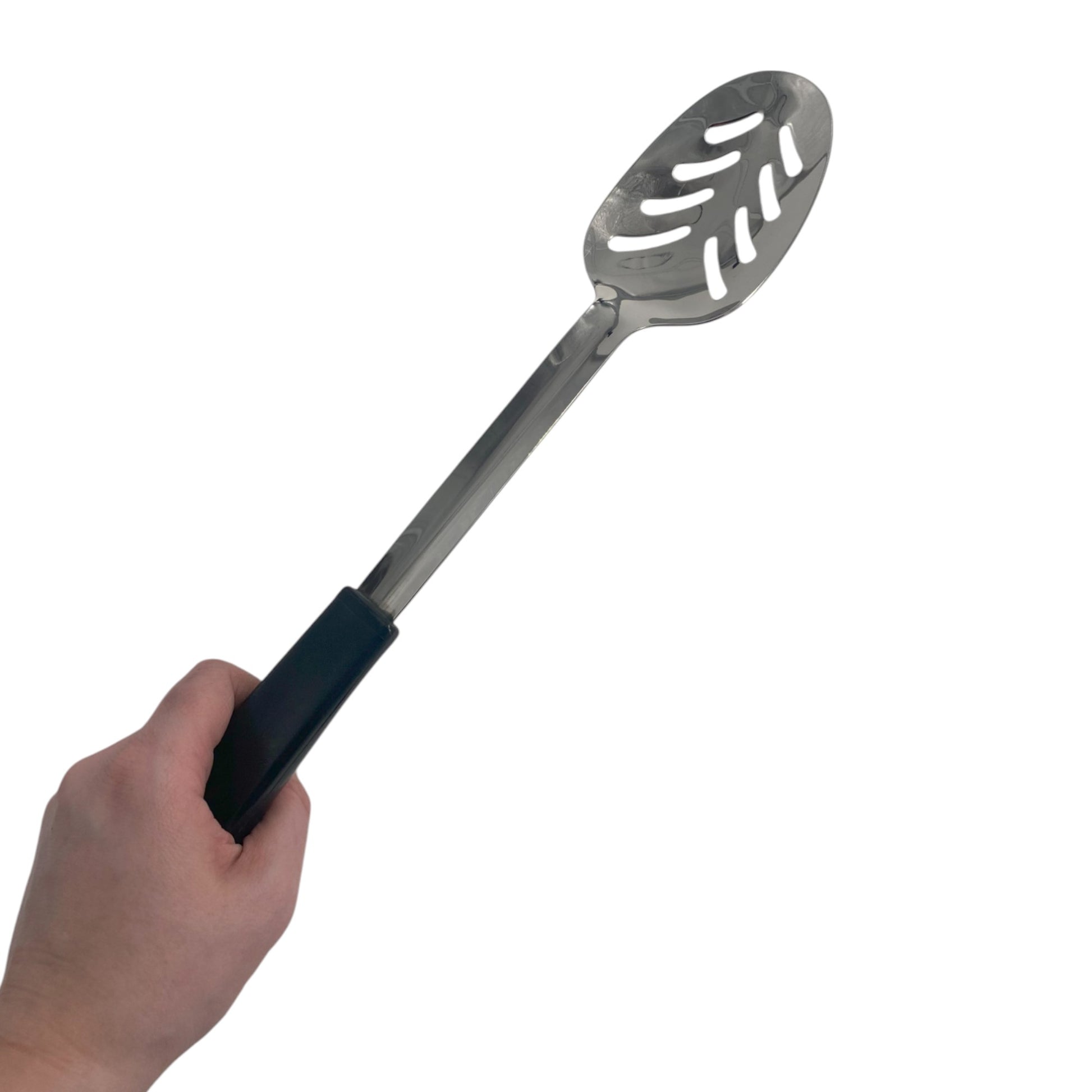 Le Buffet Slotted Scoop 9.5" – Stainless Steel with Heat-Resistant Handle (Black) - Premium Kitchen from Chabrias Ltd - Just £7.99! Shop now at Chabrias Ltd