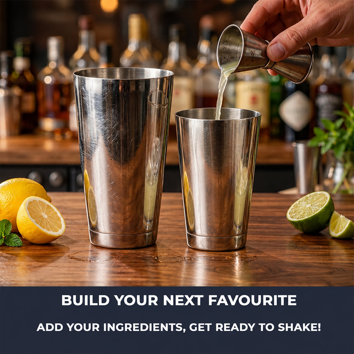 Boston Shaker with Weighted Base – Stainless Steel Professional Cocktail Shaker