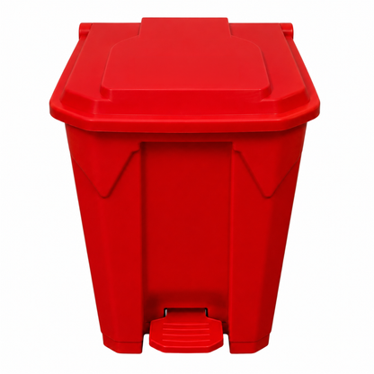50L red step-on pedal clinical waste bin for hospitals and medical facilities