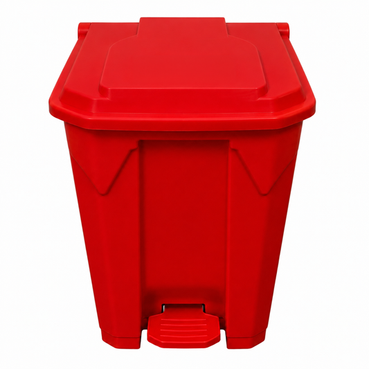 50L red step-on pedal clinical waste bin for hospitals and medical facilities