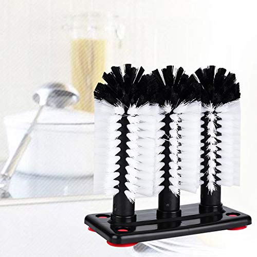 3 Brushes Bar Glass Cups Washing Brushes, Glass Cleaning Brushes, Glass Washers, Glass Scrubbers With Suction Plate - Premium Home from Chabrias Ltd - Just £17.99! Shop now at Chabrias Ltd