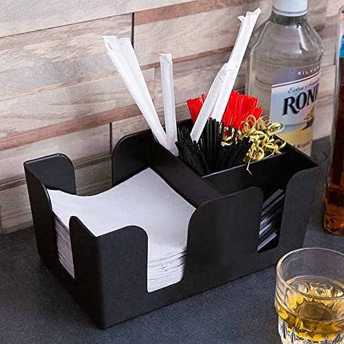 Chabrias Ltd Plastic Classic Bar Caddy Black, Bar Storage, Bar Organiser, Bar Condiment Caddy, Napkin Holder, Straw Holder - Premium Kitchen from Chabrias Ltd - Just £79.99! Shop now at Chabrias Ltd