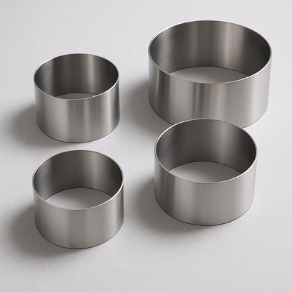 Food Presentation Rings Set of 4 - Stainless Steel Mousse & Cake Rings (70 x 35mm)