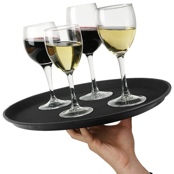 16" Non Slip Round Serving Tray, Anti Slip Tableware and Bar Serving Tray for Drinks, Home Kitchenware, Bars and Restaurants - Premium Home from Chabrias Ltd - Just £9.99! Shop now at Chabrias Ltd