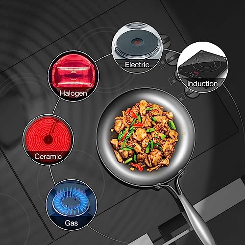 Chabrias Stainless Steel Frying Pan 10 Inch 26cm Fry Pan Non Stick Induction Cooking Pan Tri-Ply Compatible with All Heat Sources, No Coating, PFOA-Free British Made - Premium Kitchen from Chabrias Ltd - Just £44.99! Shop now at Chabrias Ltd