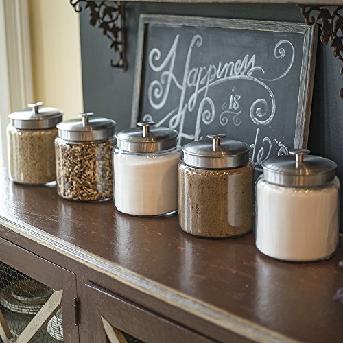 Anchor Hocking 96-Ounce Mini Montana Jars with Brushed Aluminum Metal Covers, Set of 2 - Premium Kitchen from Chabrias Ltd - Just £49.99! Shop now at Chabrias Ltd