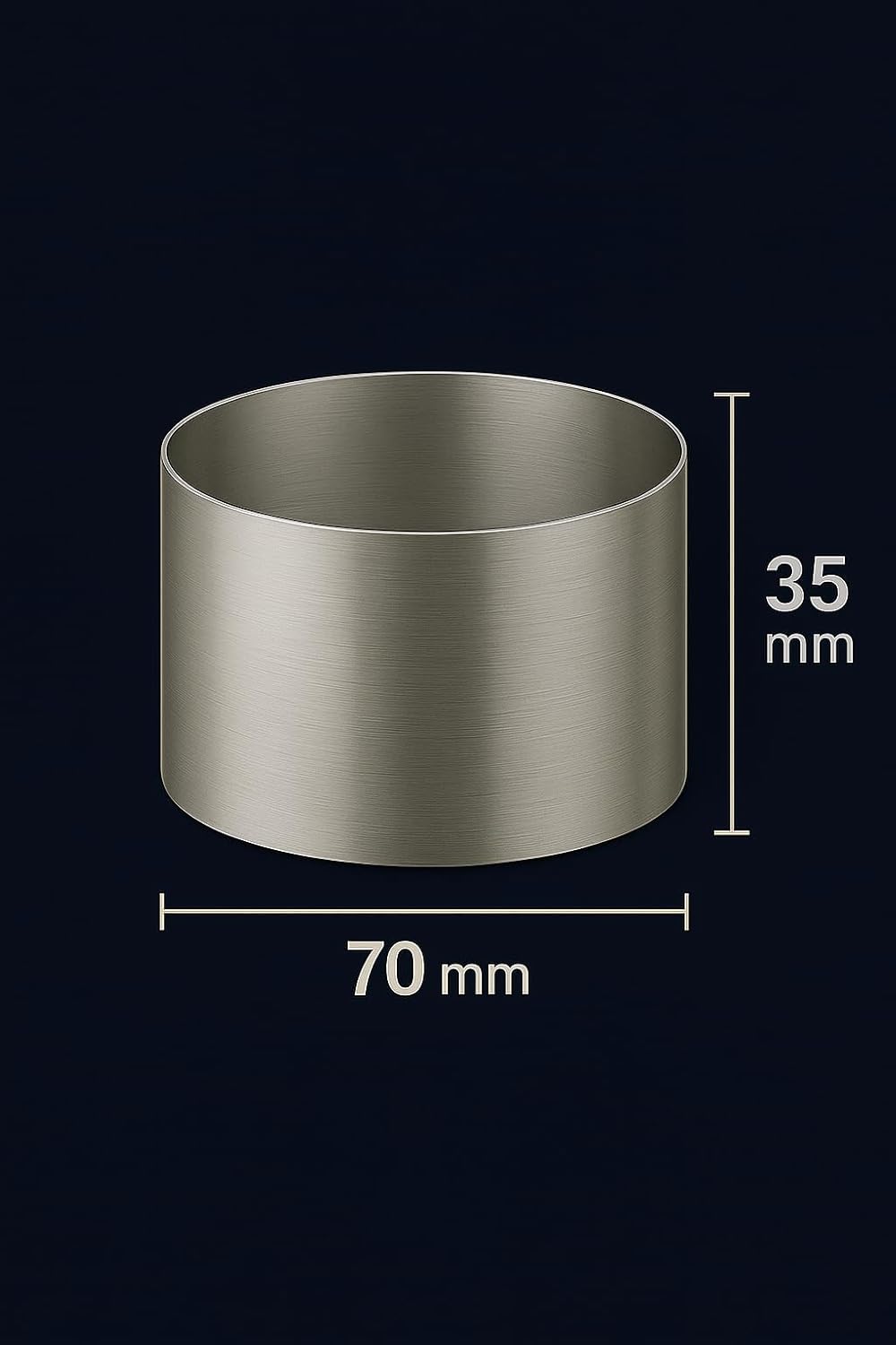 Food Presentation Rings Set of 4 - Stainless Steel Mousse & Cake Rings (70 x 35mm)