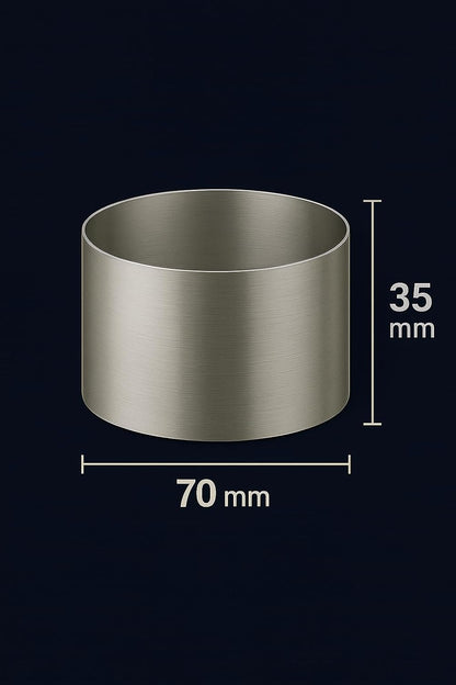 Food Presentation Rings Set of 4 - Stainless Steel Mousse & Cake Rings (70 x 35mm)