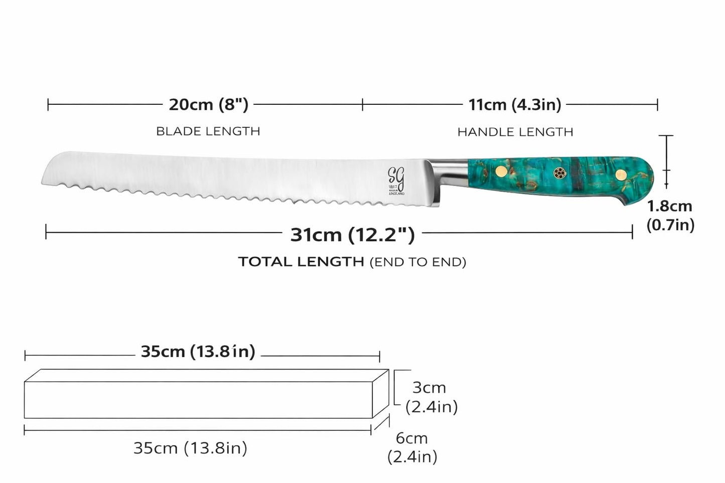 Samuel Groves 8" Bread Knife 20cm